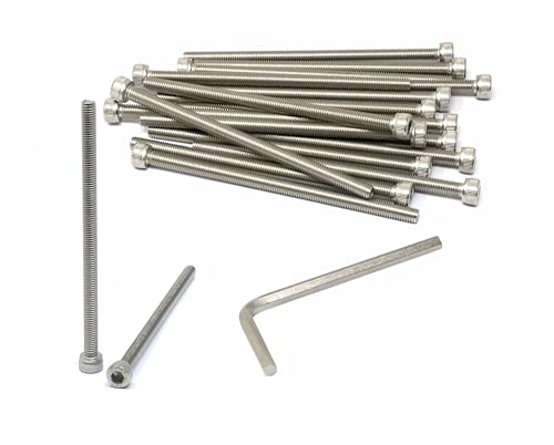 Image of iexcell 20 Pcs M5 x 90mm Thread Pitch 0.8 mm Stainless Steel 304 Hex Socket Head Cap Screws Bolts Kit