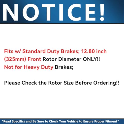 Image of Detroit Axle - Front Brake Kit for 2006-2012 Ford Fusion 2007-2012 Lincoln MKZ 2006-2013 Mazda 6 Drilled & Slotted Disc Brake Rotors Ceramic Brakes Pads Replacement : 12.80 inch inch Rotor