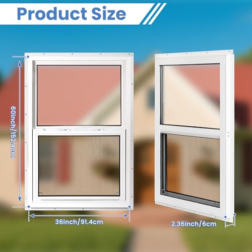 Image of Vinyl Single Hung Sliding Window 36 inch x 60 inch White
