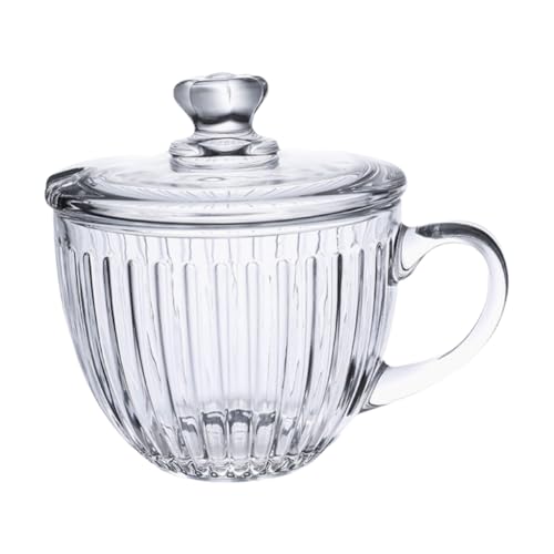 CIYODO Ciotola Di Vetro Con Coperchio Per Porridge Tazza Da Cereali in Vetro Ciotola Di Porridge Con Coperchio Tazza Da Colazione Per Colazione