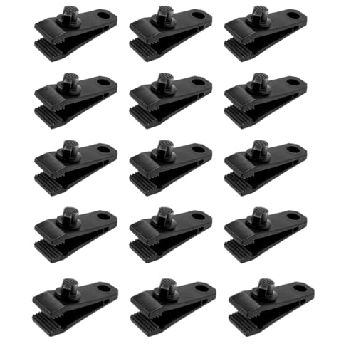 Narcilors - Narcilors 15 Pcs Tarp Clips Heavy Duty and Ball Bungee Cords Clamps Thumb Screw Tent Clip Secures Tarps Awning Clamp Set for Car Covers Swimming Pool Covers Boat Cover (15Pack)