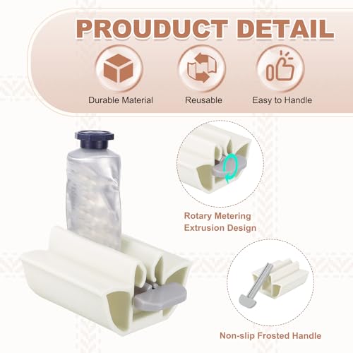 Exprimidor de pasta de dientes de plástico para evitar desperdicios, pack de 4 piezas 4