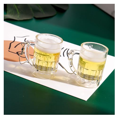3D Simulation Beer Mug Dangle Earrings Acrylic Wine Glass Earrings Funny Earrings Creative Party Jewelry3