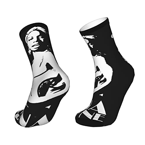 Emerze Nina Simone Casual Socks 3D Print Running Performance Crew Socks For Men/Women #TOP4