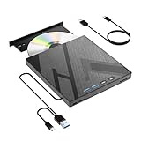 Large compatibilité: le lecteur optique prend en charge la lecture et l'écriture de CD±R/RW, CD-ROM, DVD±R/RW, DVD-RAM, VCD et SVCD. De plus, ce lecteur de disque externe USB-A et USB-C prend en charge différents appareils, tels que les ordinateurs portables, de bureau, etc.