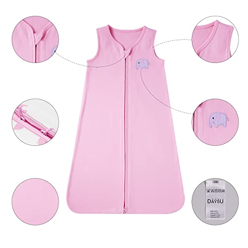 Image of DaysU Baby Sleep Sack 18-24 Months 100% Cotton, Baby Girl Wearable Blanket 2-Way Zipper TOG 0.5, Breathable Lightweight Baby Sleeping Bag 2 Pack, Toddler Sleep Sacks 2t, Elephant, X-Large