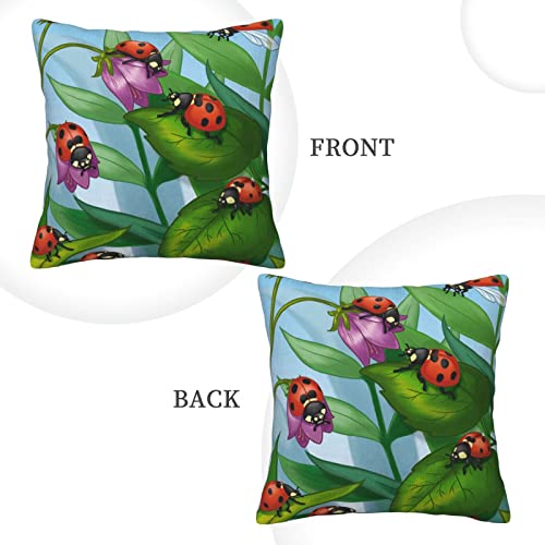 Ladybug Print Throw Pillow Covers,Decorative Soft Corduroy Cushion Covers For Living Room Bedroom Couch Bed Sofa #TOP2