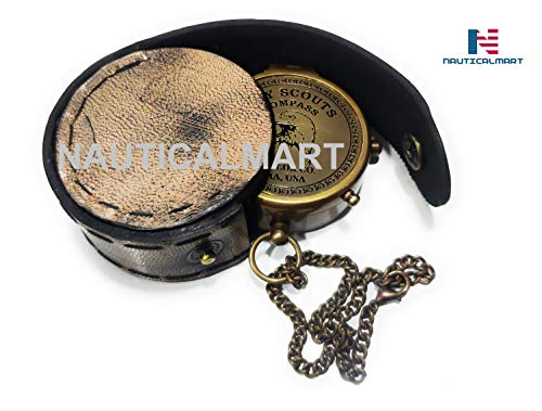 Brújula de bolsillo antigua de latón portátil miniatura 4