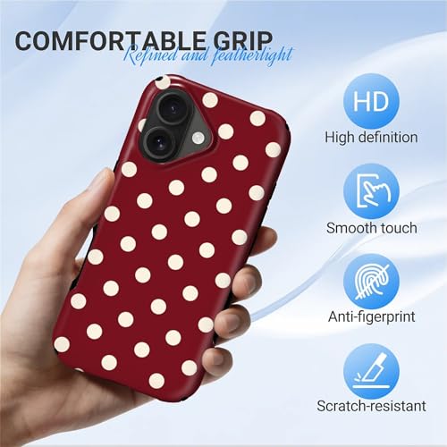 Kapadiy Magnetic Case for iPhone 17, Y2K Style Polka Dot Red Design Compatible with MagSafe,Upgrade Hybrid Dual Protection Silicone + Hard PC Shockproof Full Body Cover,Protective Case for Men Women by Kapadiy - Used condition - Image 5