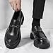 Boaobaihuo Mens Patent Leather Slip-On Platform Dress Horsebit Loafer Low Heels Round Toe Non-Slip Penny Shoes for Formal Business Wedding (Matte Black, Adult, Men, 11, Numeric, US Footwear Size System, Medium)