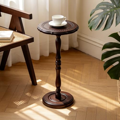 HuiDao 26.3” High Round Side Table, 100% Solid Wood Small Drink Table by HuiDao - Used condition - Image 4