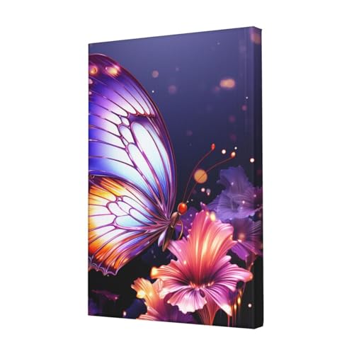 Impression sur toile papillon violet pour habiller un mur vide sans percer