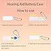 9 Pieces Hearing Aid Case Portable Storage Box with Cleaning Brush Kit Tools and Hearing Aid Battery Case (Black)