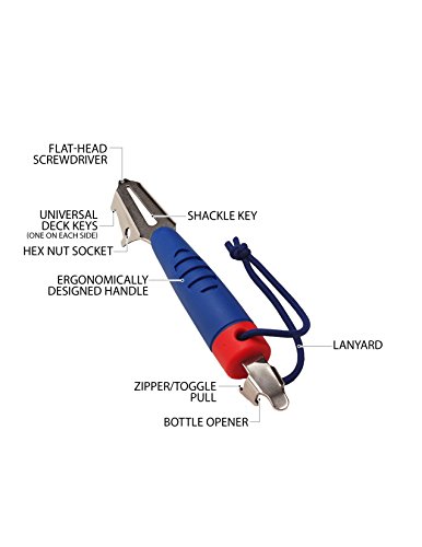 image for Ironwood Pacific DeckMate 6-in-1 Boat Tool, Includes 2 Deck Keys, Shac