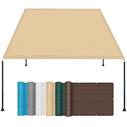 Voile ombrage rectangulaire 3.2x8m respirant jaune avec oeillets pour pergola terrasse