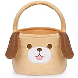 JIZWPOOM Easter Baskets for Kids,Labrador Easter Basket with Handle,Soft Easter Basket,Cute Easter Basket for Easter Egg Hunt Party Favor,Easter Gifts for Kids Boys and Girl