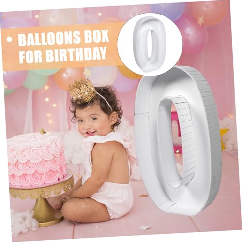 Boîte à Ballons Numéro 0 en PS Rigide Blanc pour Décors Durables - 5