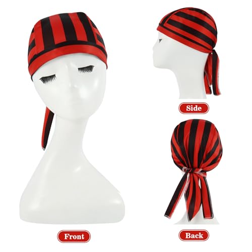 Image of DOCILA 3 Pcs Do Rags for Men Skull Cap Bandana Hat Breathable Helmet Linner Beanie