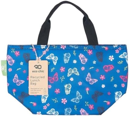 ECO CHIC Lightweight Foldable Insulated Lunch Bag Water Resistant Cooler Bag (Wild Birds Green)