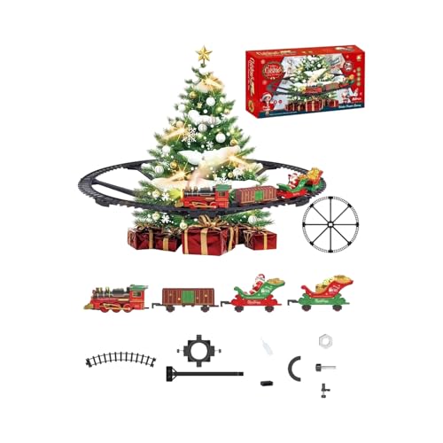 Décoration festive en train de mouvement de Noël avec télécommande et LED