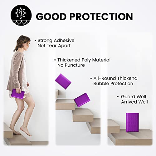 Image of Fuxury Bubble Mailers 4x8 Inch Purple 200 Pack Padded Envelopes Usable Size 4x7 inch Thick Mailing Envelopes Bubble Opaque Padded Mailers Shipping Bags for Mailing Jewelry Makeup Small Business#000