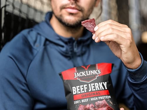 Jack Link's Beef Jerky, Original Flavour High Protein Meat Snack, Multipack Box of 12 x 25g Packs - Image 5