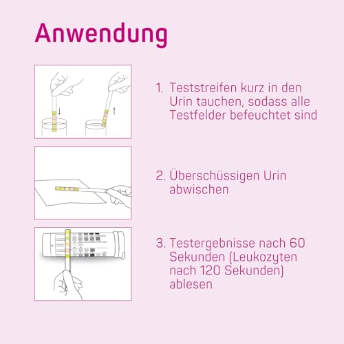 ELANEE Urin-Kontrolltest 5, Teststreifen mit Farbskala, Erkennung von Harnwegsinfekten, Blasenentzündung, Urin Teststreifen 10 Teststreifen (726-00)