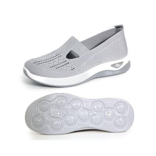 Womens Slip On Walking Shoes-Lightweight Comfort Breathable Travel Workout Go Walk Sneakers Mesh Upper2