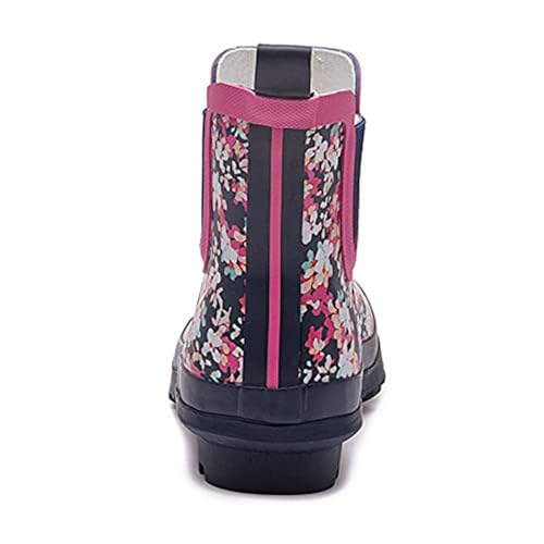 Image of SWIFTFROG Rain Boots for Women - Waterproof Ankle Garden Shoes Anti-Slipping Floral Printed Rainboots for Ladies Stylish Light Ankle Rain Shoes, Women's Rain Footwear