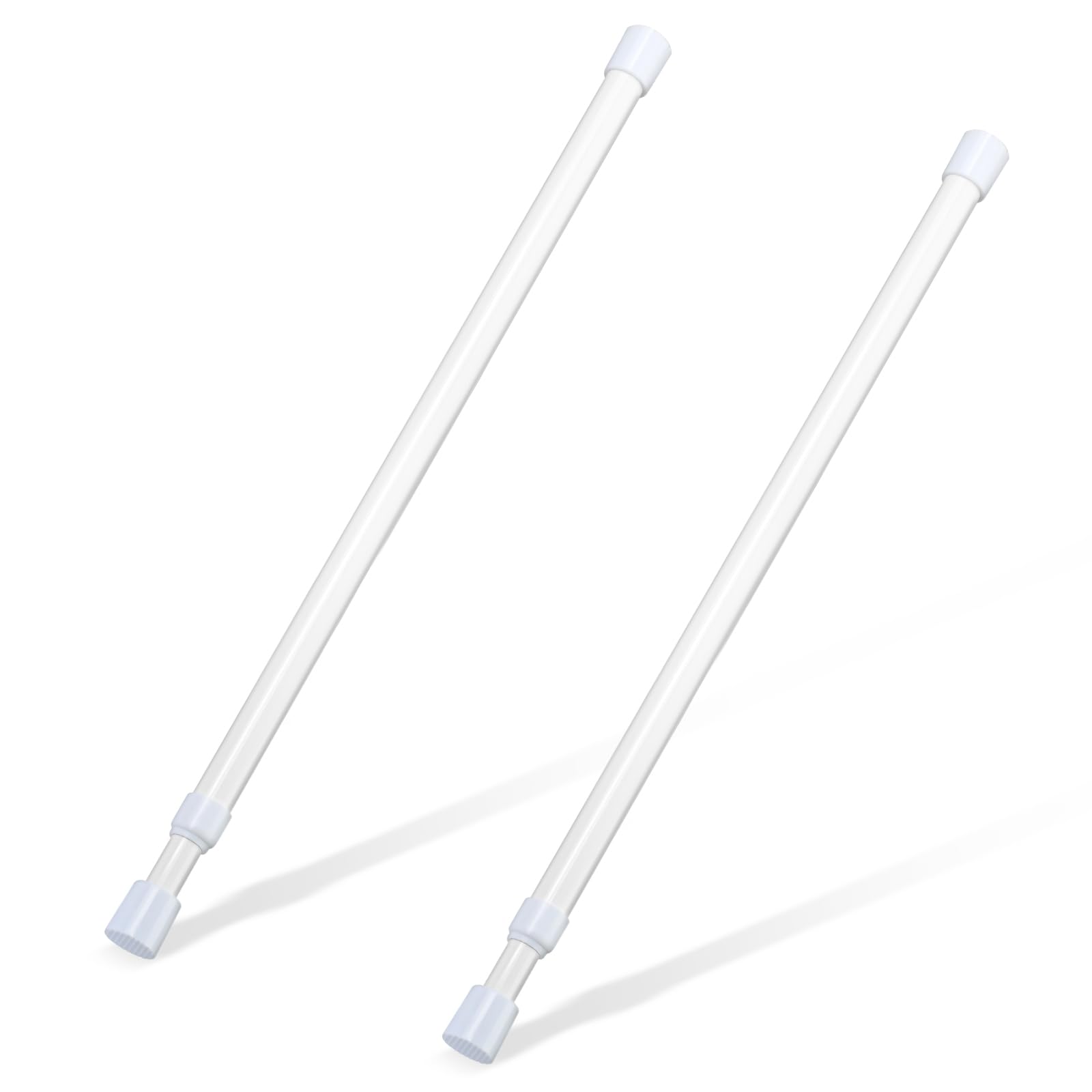 Kleine Spannstange, 40,6–71,1 cm, Federstange, kleine Spannstange, Mini-Spannstangen für Schrank, Schrank, Schubladen, Weiß, 2 Stück
