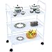 Multibao White Metal Rack Shelf 3 Tier Rolling Trolley Storage Rack Cart Shelf with Wheels for Small Spaces, Office, Kitchen, Bedroom, Bathroom, Laundry Room 60cm x 32cm x 75cm