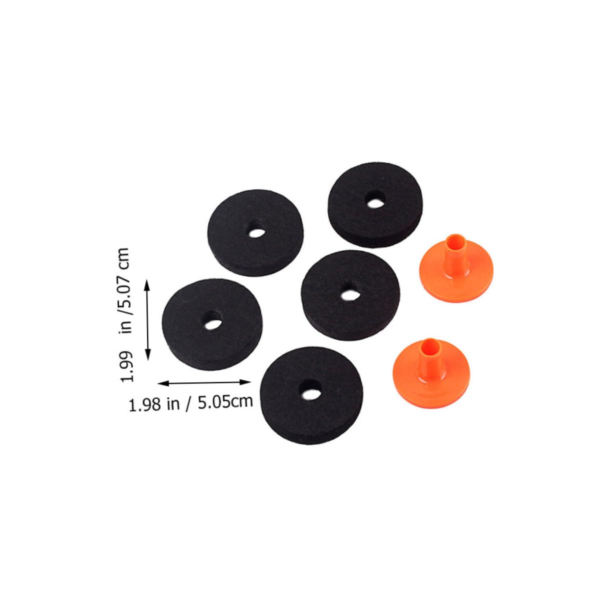 HEMOTON 7pc 50mm Cymbal Sleeves Set Hi-hat Clutch Felt Cymbal Felts Black Drum Stand Accessories Plastic Material