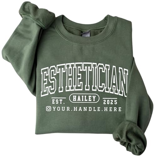 Custom Embroidered Esthetician Sweatshirts,Personalized Skincare Sweatshirt for Beauty Professionals,Esthetician Gift