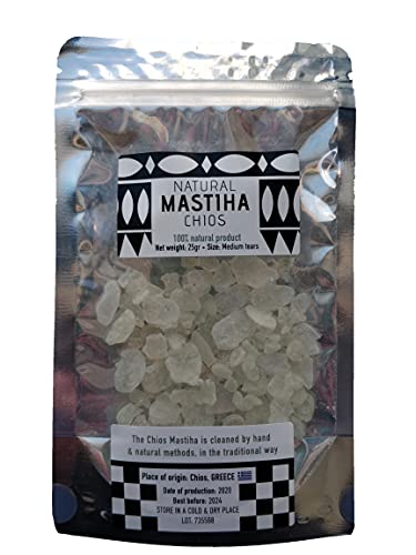 Chios Mastiha Tears Gum Greek 100% Natural Mastic (25gr Medium Tears)