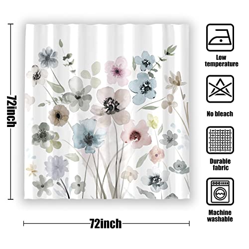 Spenlife Boho Shower Curtain Floral Shower Curtain Fall Shower Curtain Waterproof Fabric Shower Curtains For Bathroom With 12 Plastic Hooks (72Inches X 72Inches) #TOP3