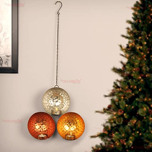 Tied Ribbons Wall Hanging Tealight Candle Holders For Home Decoration - Iron Hanging Wall Candle Holders Votive Sconce For Home Wall Decorations, Weddings, Events(Pack Of 2) #TOP2