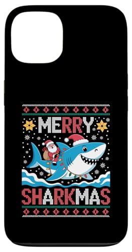 Merry Sharkmas AO[Z[^[ T^ CfBO V[N Cgt X}zP[X iPhone 13 p