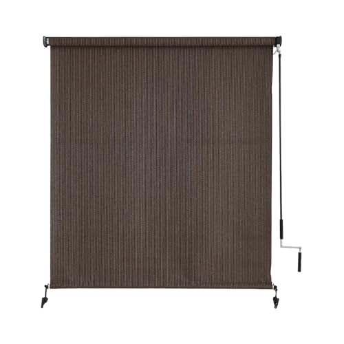 Outdoor Roller Shades,Cordless Patio Roller Up Blinds with Shade Cloth for Porch Gazebo Pergola Balcony Backyard,Mocha,36" Wx72 H