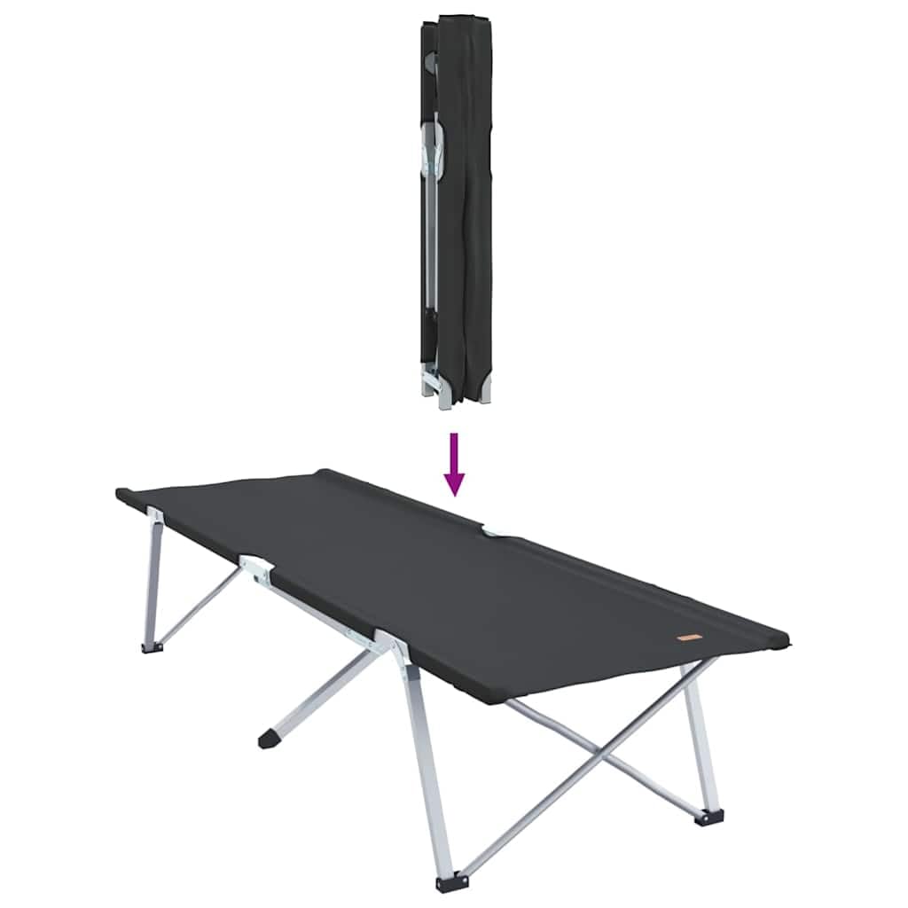 Generisch Klapp Schlafbett fürs Camping Schwarz 194 x 62,5 x 42,5 cm,Sportartikel,Outdoor-Aktivitäten,Camping Wandern,Camping-Möbel,Feldbetten-42003117