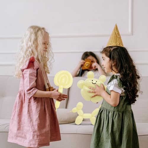 Image of 100Pcs Pastel Yellow 260 Balloons, Long Balloon for Tying Balloon Arch, Long Skinny Balloons for Twisting Ballons Animal balloons Birthday Party Wedding Festival Decorations