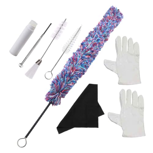 BESPORTBLE Saxophone Cleaning Kit 8pc Set Sax Brush Swab Cleaner Gloves Maintenance Cloth Fine Brush Head Ideal for Soprano Tenor Saxophones