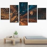 SIGNWIN 5 Panel Canvas Wall ArtAbstract Colorful Decorative ElementsModern Artwork for Home Decorations Ready to Hang - 60