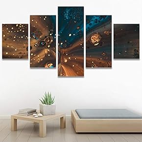 SIGNWIN 5 Panel Canvas Wall ArtAbstract Colorful Decorative...