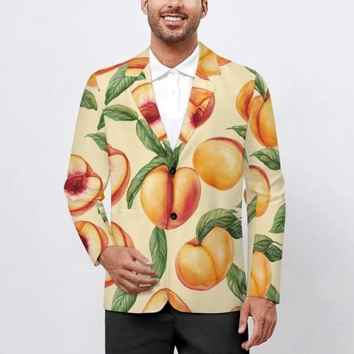 Peach Fruit Men's Slim Suit Long-Sleeve Prom Tuxedo Classic Two Button Business Jacket2