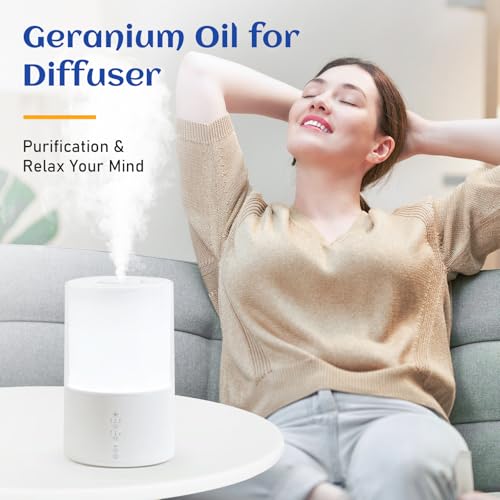 Image of HIQILI 30ML Geranium Essential Oil， for Skin, Diffuser & Candle, 100% Pure and Natural - 1.01 Fl.Oz