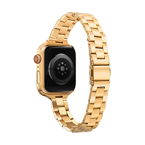 Camofit Compatible With Apple Watch Band 38Mm 40Mm 41Mm, Metal Stainless Steel Adjustable Replacement Watchband For Iwatch Ultra Se Series 8 7 6 5 4 3 2 1 (41Mm 40Mm 38Mm, Gold) #TOP4
