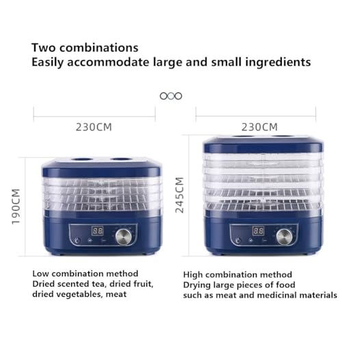 5-Schicht-Tablett Elektrischer Dörrgerät Dörrautomat Für Lebensmittel Obsttrockner Maschine Dörrautomaten Fleisch Mit Timer Und Temperaturregelung 95 ° F-158 ° F Für Obst, Gemüse, Beef Jerky 350W – Bild 8