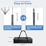 EMART Photo Backdrop with Stand Kit 6.5x5ft, Photography Black and White 2-in-1 Revisible Background Screen with Portable T-Shape Support and 5 Clamps for Video Recording Meeting Self Tape - Image 3