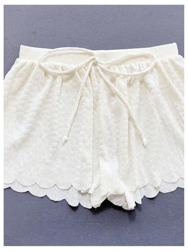 SOLY HUX Women's 3 Piece Bikini Sets Frill Trim Halter Swimsuit Backless Textured Bathing Suit with Shorts4