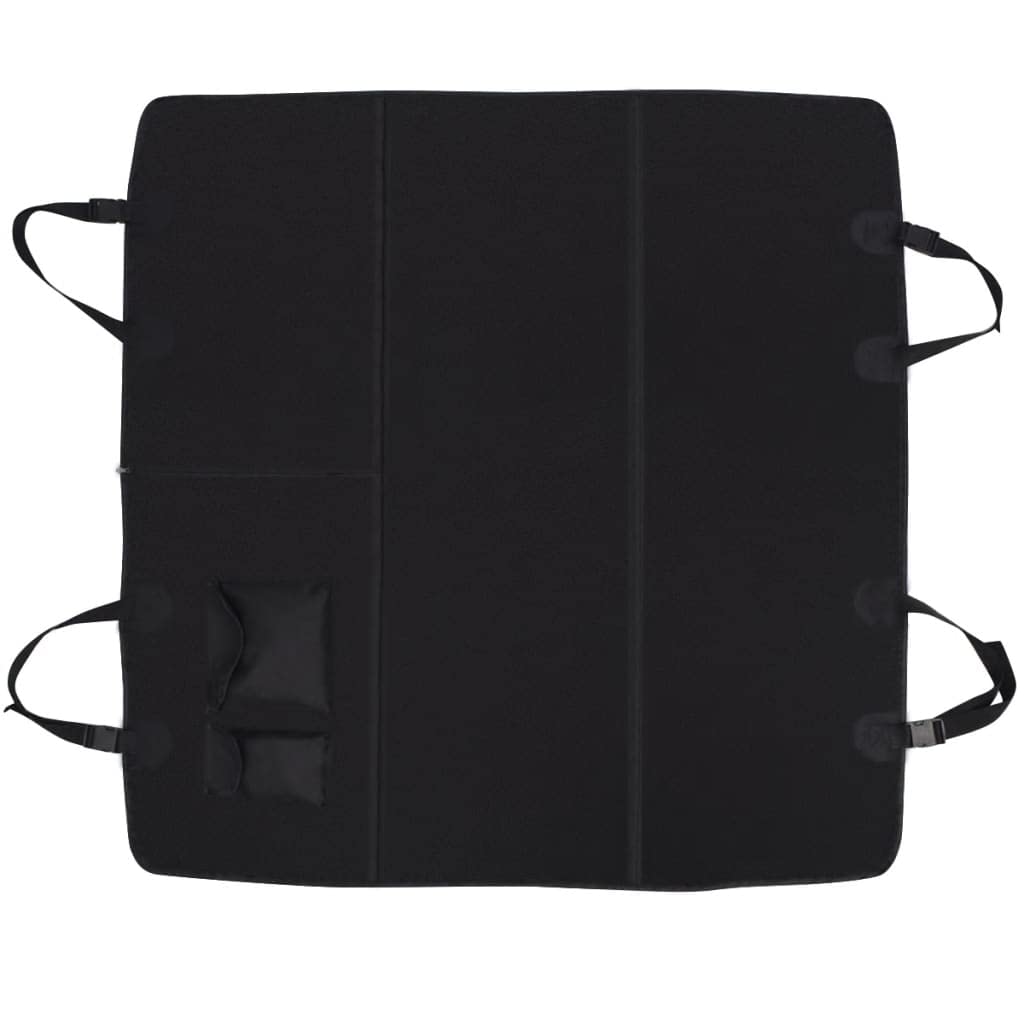 Coprisedile posteriore per animali domestici, in poliestere Oxford rivestito, 148 x 142 cm, nero, con cerniera, impermeabile, antimacchia, cinghie regolabili, tasche per auto e viaggi